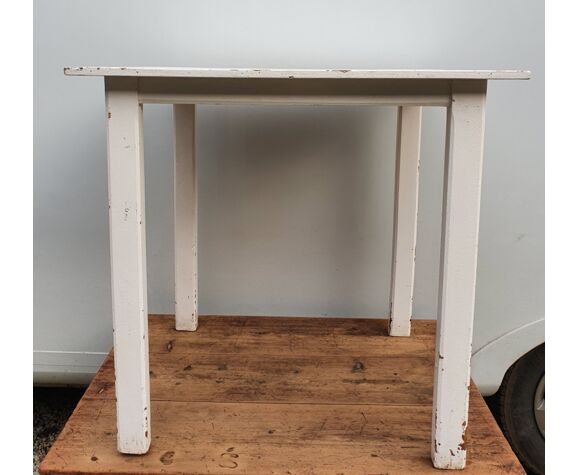 Table bois peinte blanc | Selency