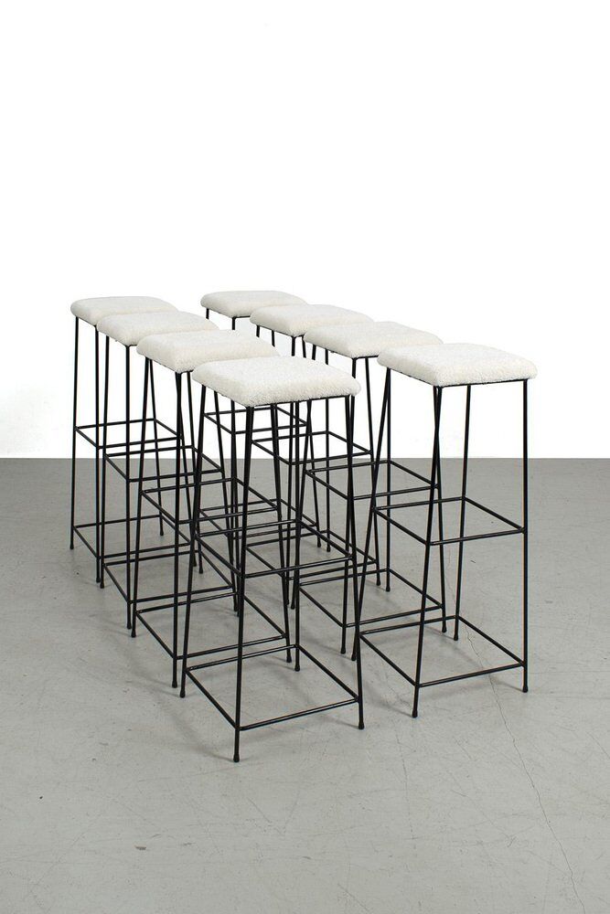 Tabourets de bar vintage hauts, ensemble de 8