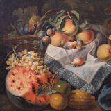 Great 17th century Italian painting, antique still life with fruit
