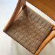 Chaise scandinave vintage en orme et corde tressée, design 1950