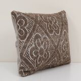 Tribal Wool Handmade Pillow Covers, Square Turkish Kilim Pillow Cover, Ethnic Organic Cushion Cover