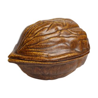 Walnut-shaped box in pyrity sandstone, ceramics from Quercy, Arnis workshops