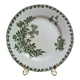 Flat plate ironstone Saint-Amand – Model Denise – Green decoration