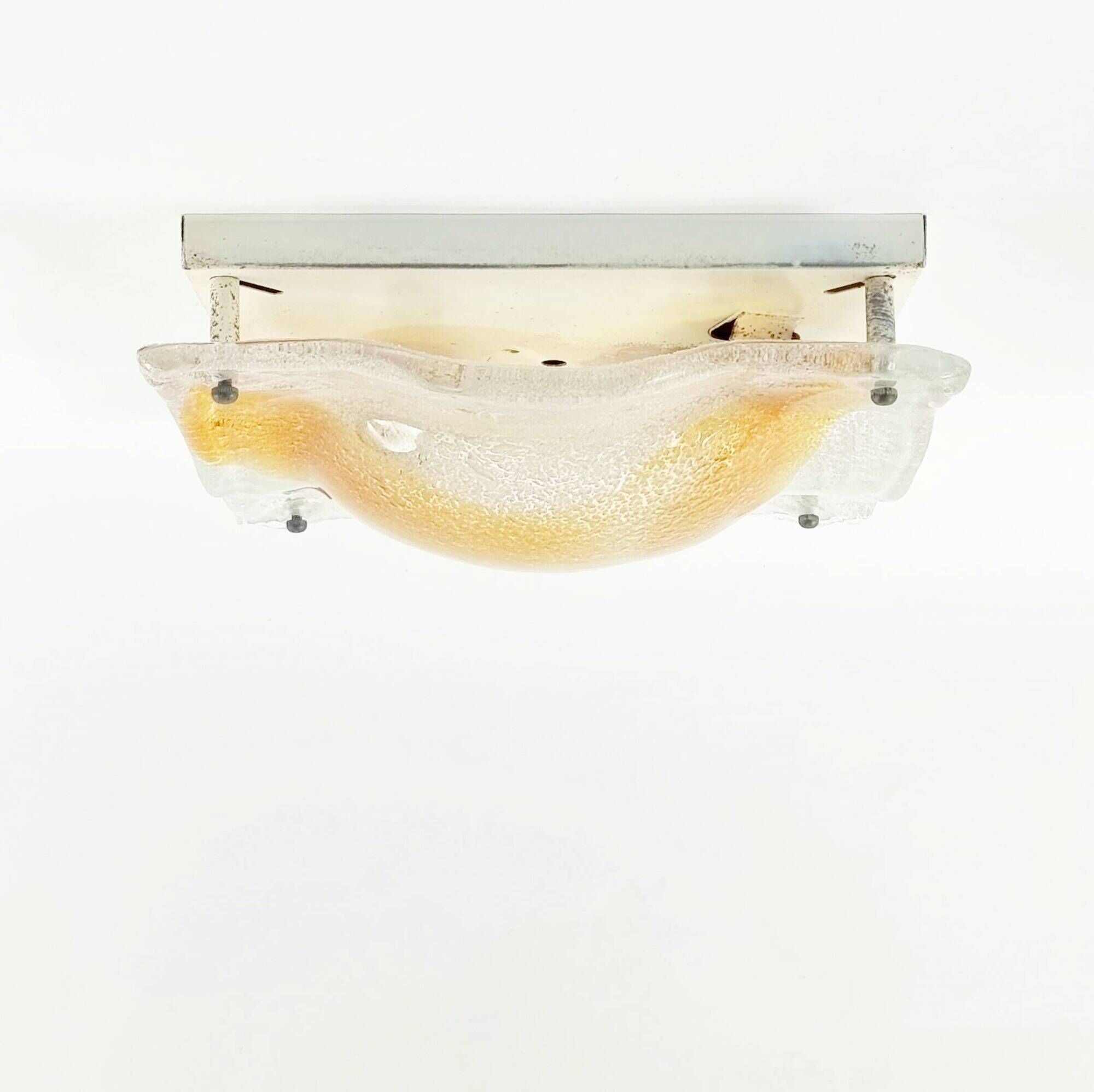 Murano Glass Flush Mount or Wall Light/Sconce by Toni Zuccheri for Mazzega, Italy, 1970s
