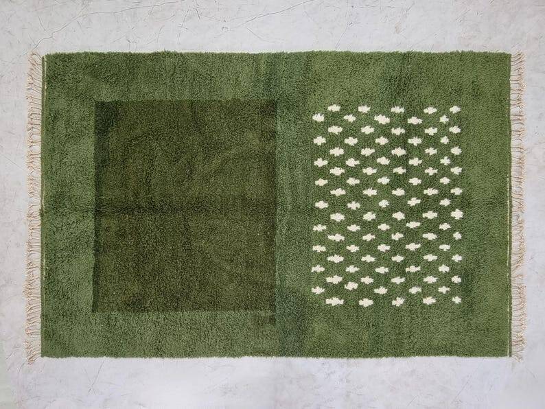 GREEN RUG, magnificent Moroccan rug, 150/250cm