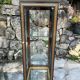 Pair of display cases in magnifying glass and black & gold lacquer, 20th century period