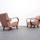 1930 Jindrich Halabala Bentwood Armchair in Pink Boucle