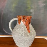 Vintage glazed pitcher and mortar duo