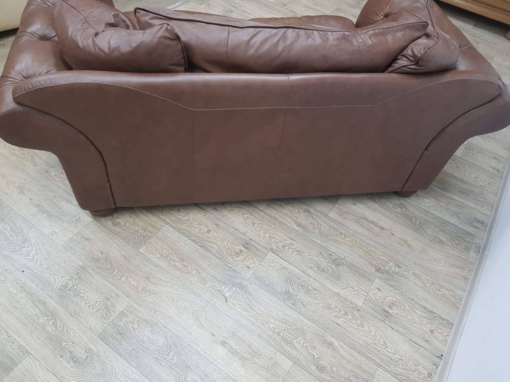 Mid-Century, Chesterfield sofa, natural leather