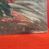 Still life oil on flower bouquet panel