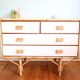 Rattan dresser, natural and white color, 1970s