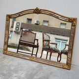 Miroir Glace à parclose dorée ancien 1960s