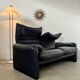 Maralunga sofa designer Vico MAGISTRETTI cassina in vintage midnight blue leather