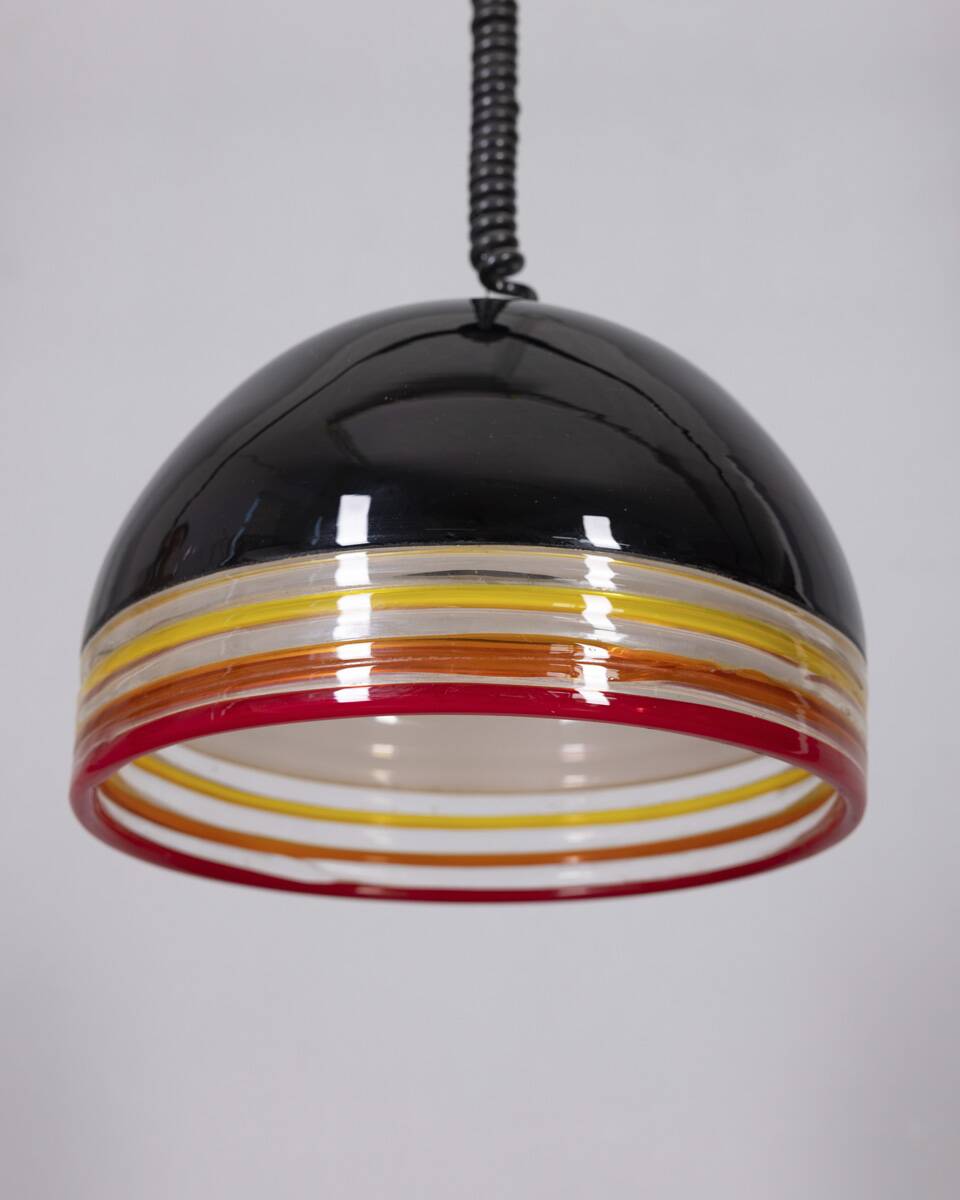 Lampe pendante en verre murano des années 1970 conçue par r pamio et r toso pour leucos