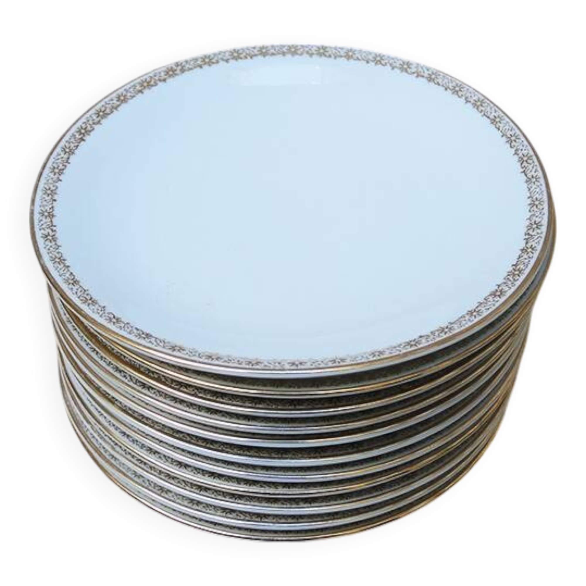 12 Antique Soup Plates - Rheinpfalz Hartporzellan Germany