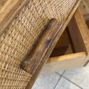 Vintage 1970s bamboo rattan 3-drawer chest of drawers.