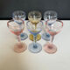 Set of 6 vintage coloured liqueur glasses