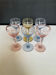 Série 6 petits verres colorés à liqueur vintage 