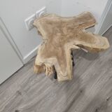Side table in raw solid wood