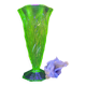 Antique Art Deco Bohemian uranium vase / geometric glass