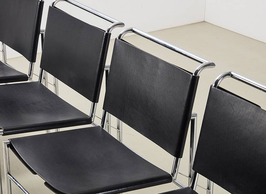 Eileen Gray Set of 4 Roque Brune Dining Chairs for Classicon 1927/1990s