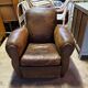 Old leather club chair