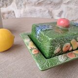 Antique butter dish in slip