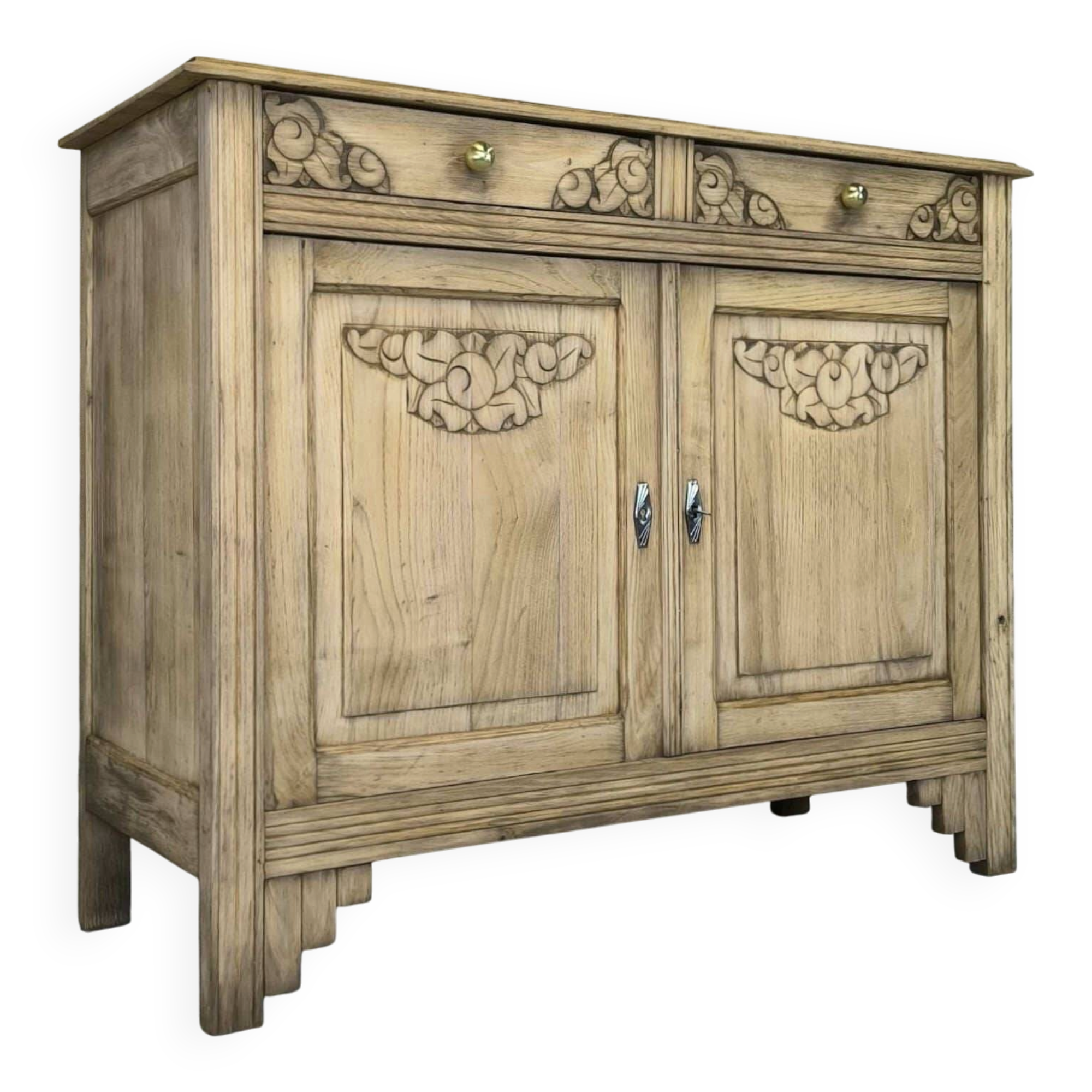 Buffet parisien vintage art déco en bois massif.