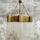 Hanging lamp Art Deco copper with glass beads