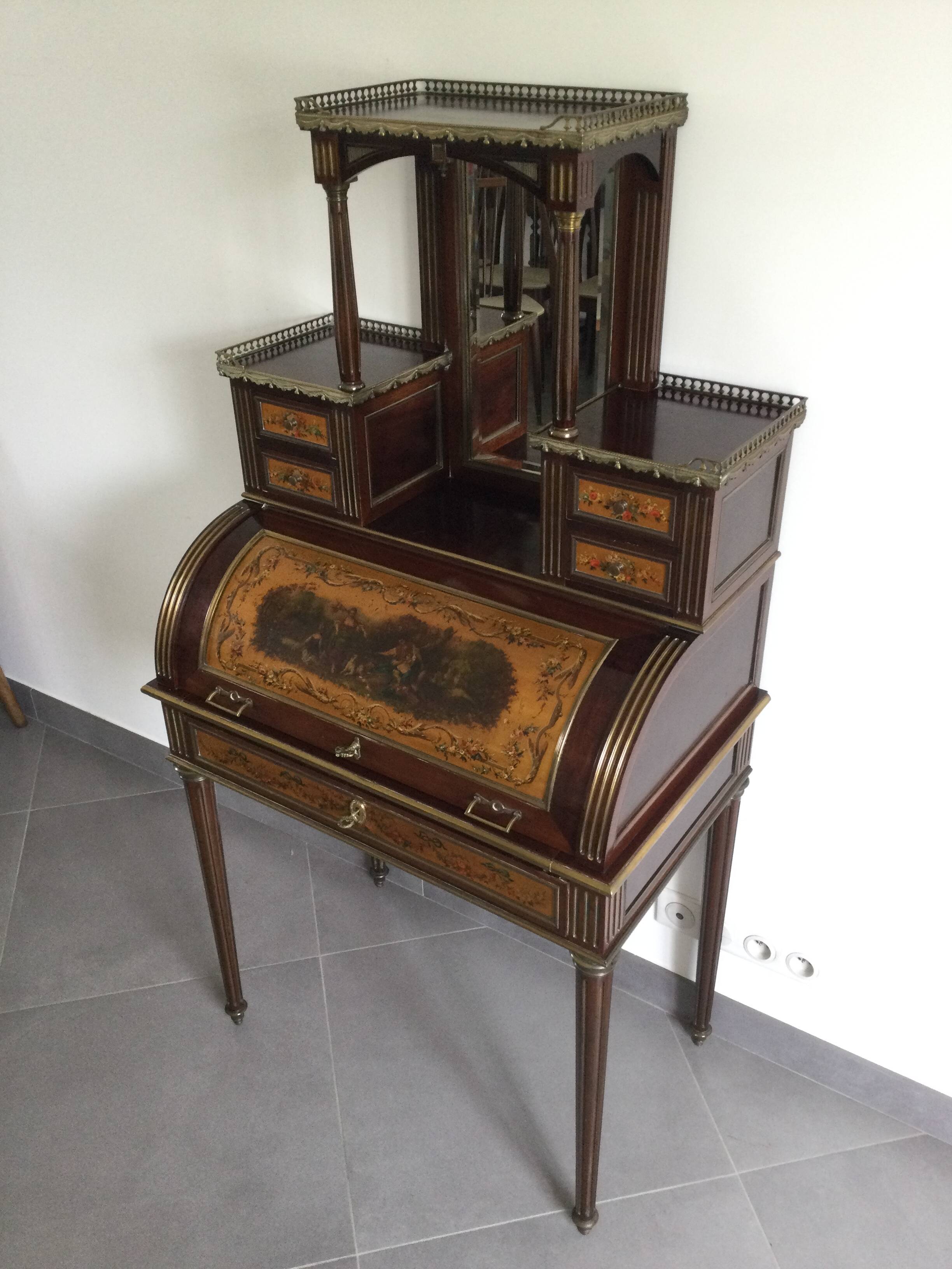 Louis XVI Style Mahogany Bonheur Du Jour