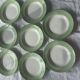 8 hollow plates in mint green and white earthenware, vintage 1950/60s L'Amandinoise