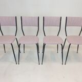 Set of 4 Italian Metal Dining Chairs, 1960's