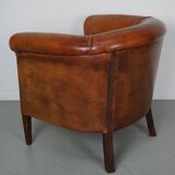Vintage Dutch Cognac Colored Leather Club Chair