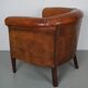 Fauteuil club vintage hollandais en cuir couleur cognac