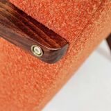 Fauteuil Vintage avec Repose-Pieds  terracotta Bouclette