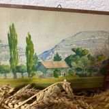 Landscape watercolor signed from 1936