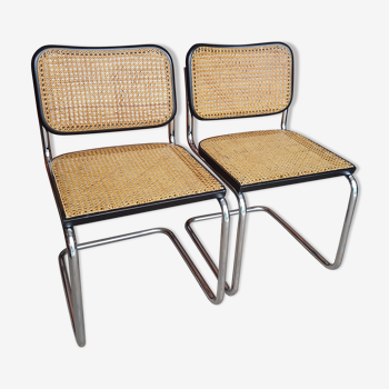 2 chaises cesca b32 de Marcel Breuer édition Gavina