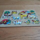 Wooden puzzle farm animals