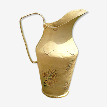 Vintage painted copper jug