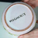 Ceramic soup tureen with plant motif, Mugnerot workshop, France, 1960