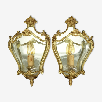 Paire d'appliques lanterne, style Louis XV