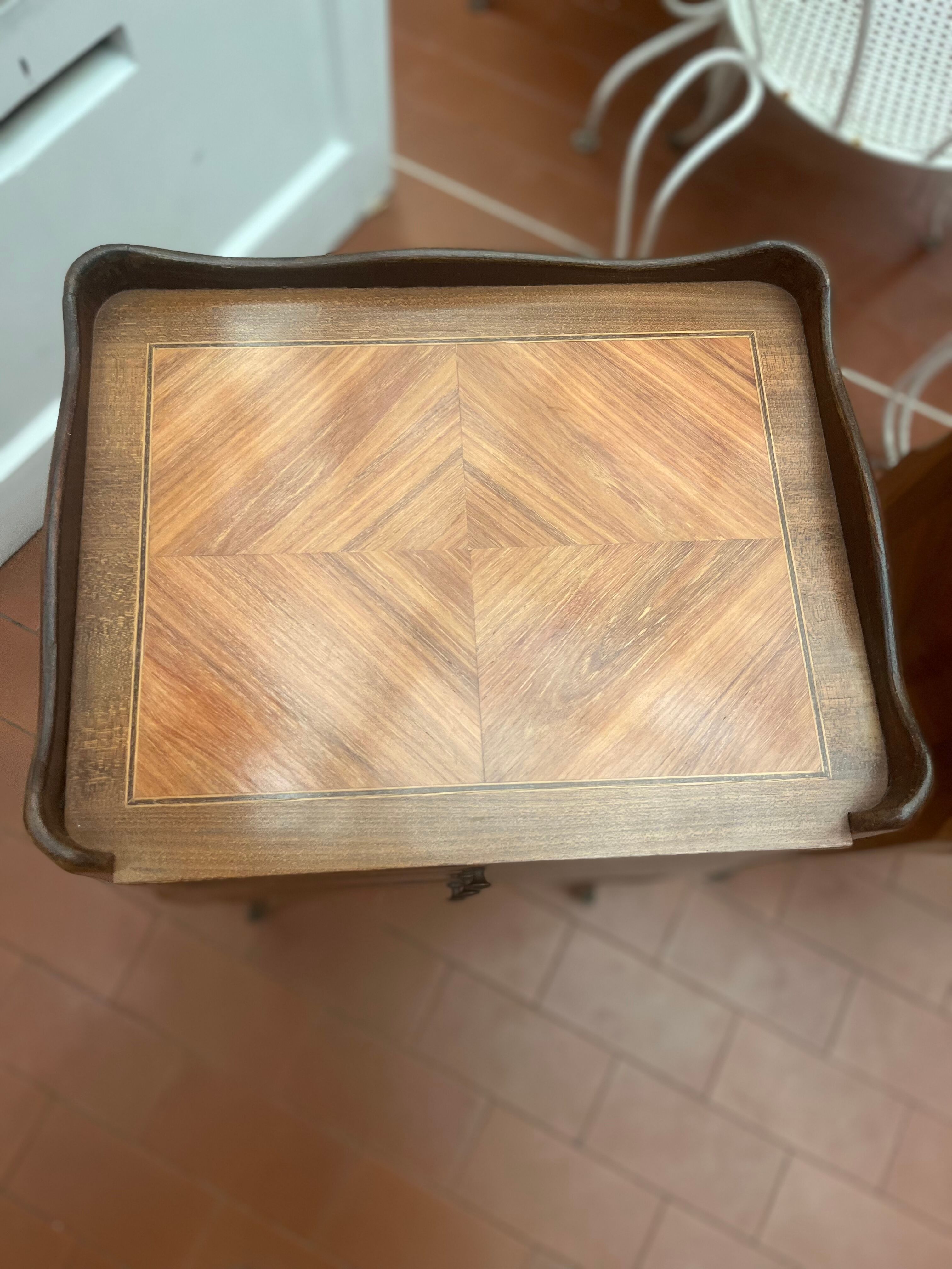 Pair of bedside in marquetry style louis XV