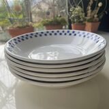 6 “checkerboard” soup plates Moulin des Loups