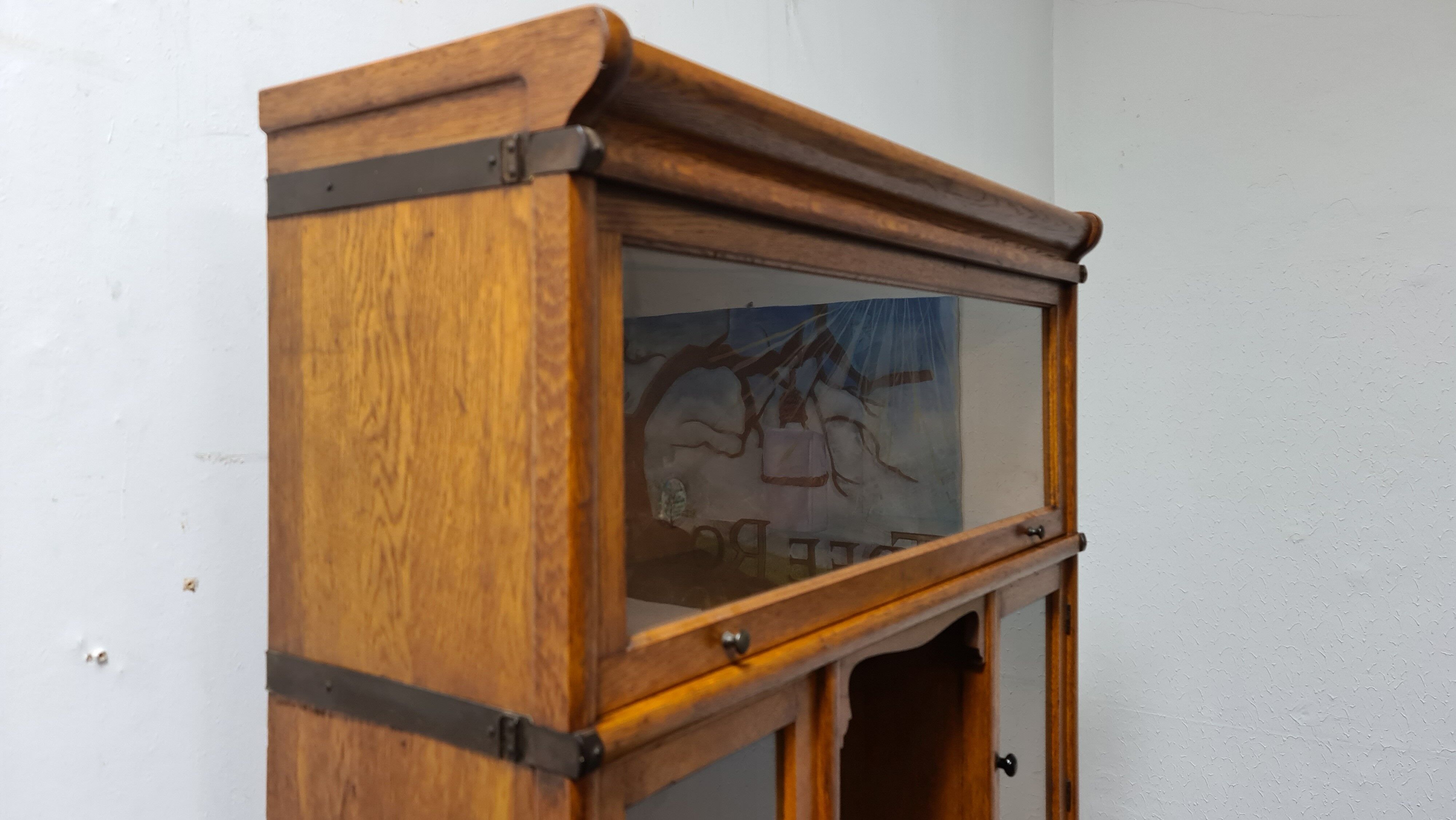 Bibliothèque Barristers en chêne vintage par Heinrich Zeiss Allemagne