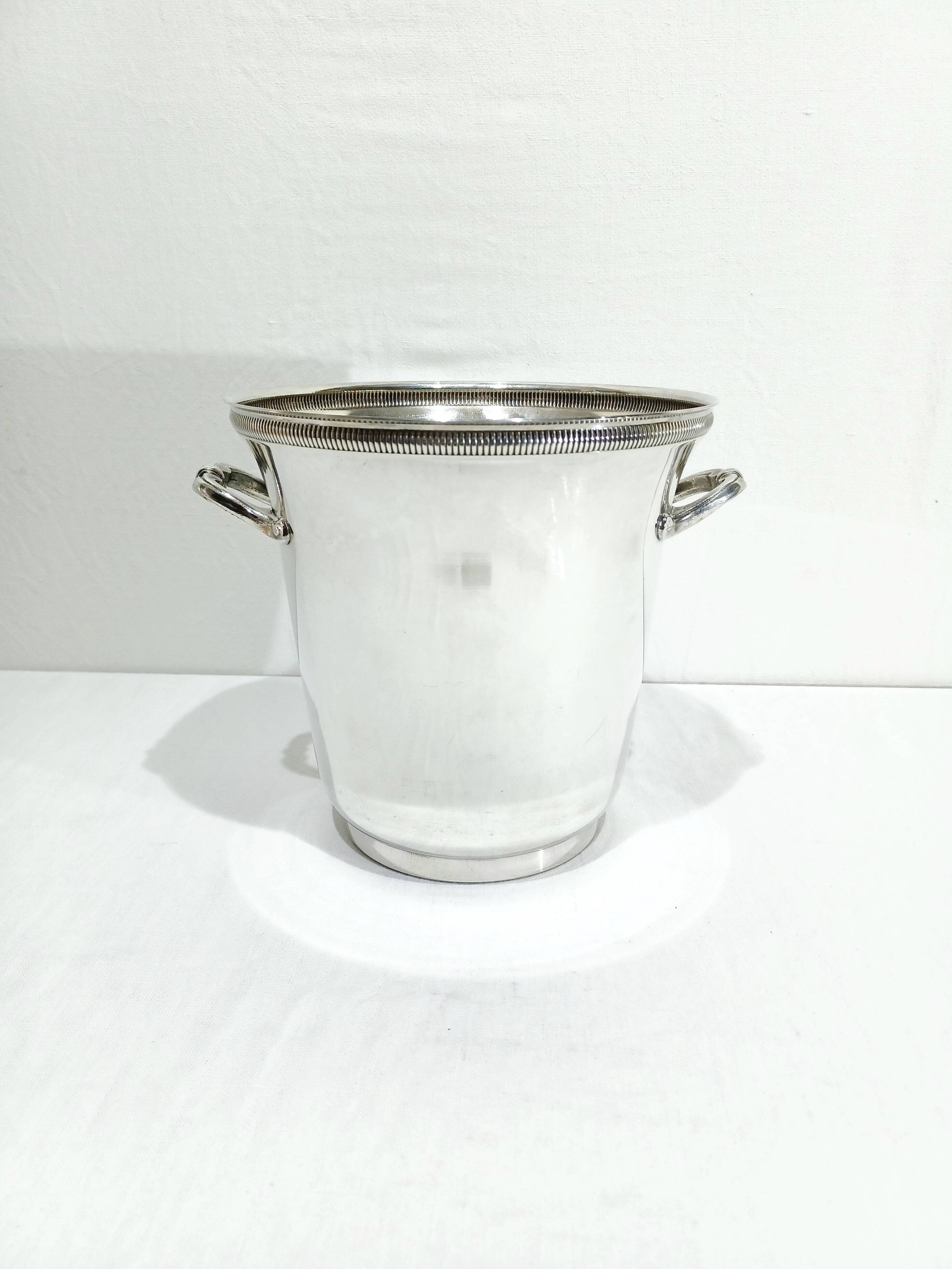 Silver-plated champagne bucket with fluting