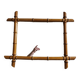 Turned wooden mirror in imitation of bamboo, mid-century, 54 cm x 67 cm
