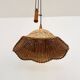 Adjustable Wicker and Teak Pendant Lamp