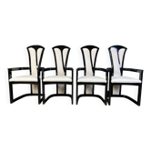 Italian lacquered wood dining chairs, 1980s