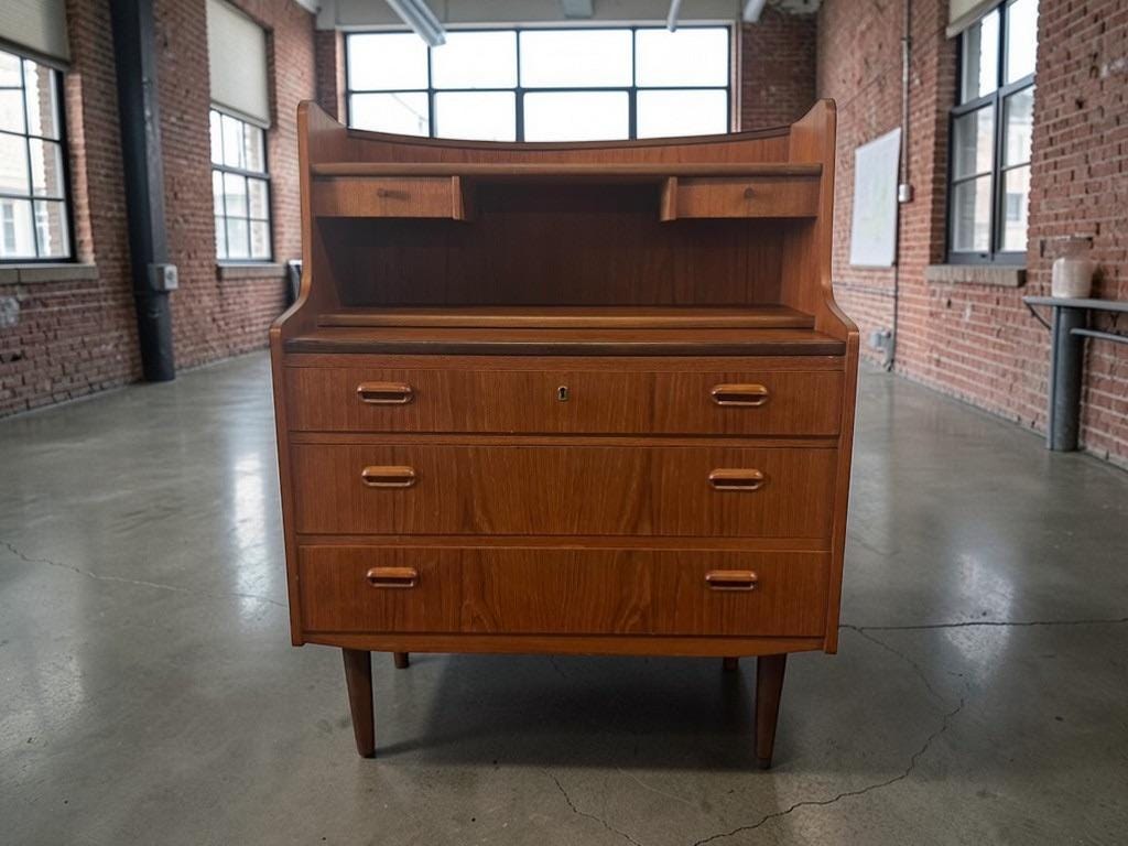 Secrétaire, coiffeuse, commode danoise en bois