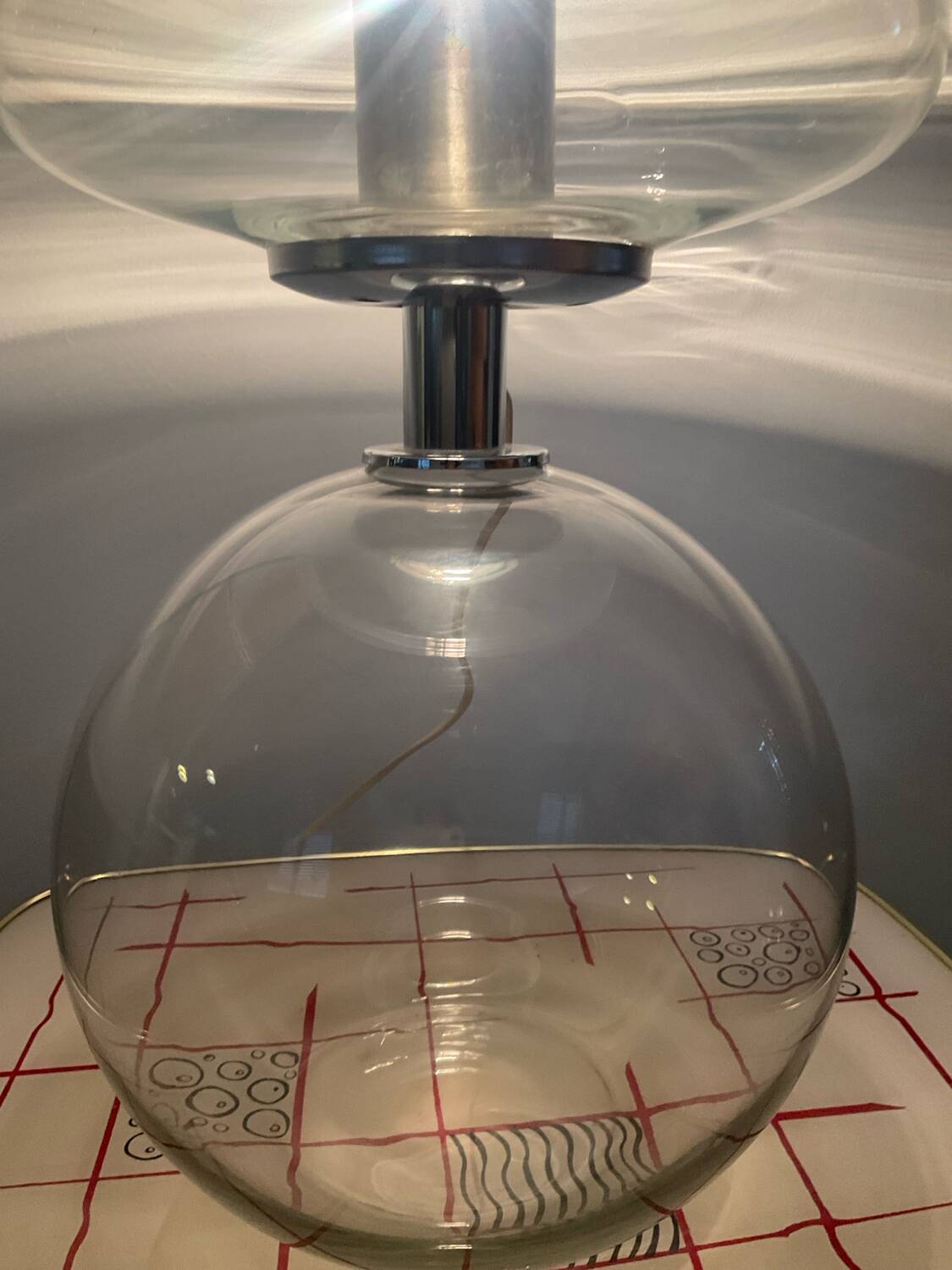 Vintage blown glass lamp from the 70s